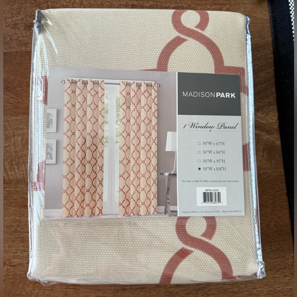 NEW Madison Park Beige & Spice 50"x108" Curtain Panel 2 pk/set MP40-2029